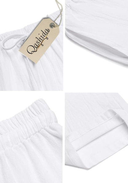 White Linen Loose Fit Men Pant-49493