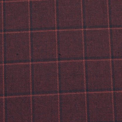 Wool Blazer Fabric (2 Meter)-Wine Black Checks-90664